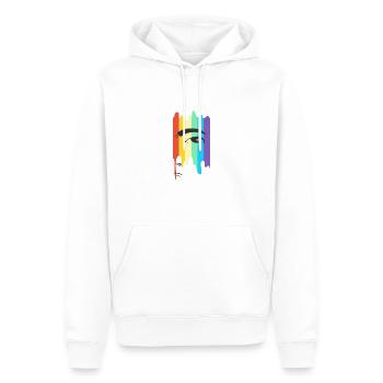 Visage arc-en-ciel LGBT - Sweat à capuche Premium bio Homme - blanc - Devant - Nico (187cm)