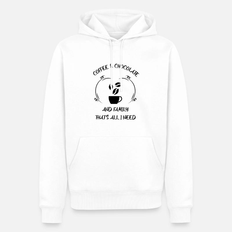 Kaffee Espresso Käffchen & Schokolade - Männer Premium Bio Hoodie - Weiß