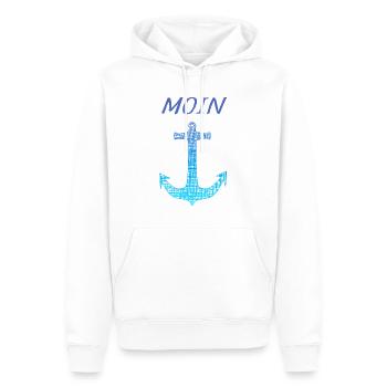 Moin - Männer Premium Bio Hoodie - Weiß - Vorne - Nico (187cm)
