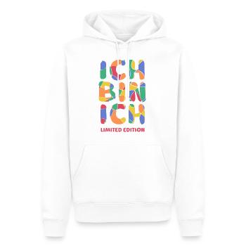 Ich bin ich - Limited Edition Selbstvertrauen Mut - Männer Premium Bio Hoodie - Weiß - Vorne - Nico (187cm)