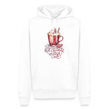Chocolat chaud Noël Noël hiver cacao - Sweat à capuche Premium bio Homme - blanc - Devant - Nico (187cm)