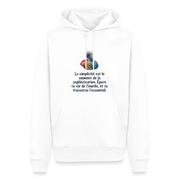 T-shirts Stoïcisme : L'inspiration à portée de soi - Sweat à capuche Premium bio Homme - blanc - Devant - Nico (187cm)