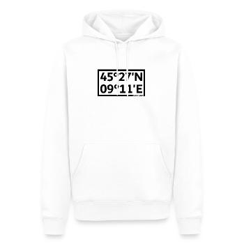 Coordonnées de Milan - Sweat à capuche Premium bio Homme - blanc - Devant - Nico (187cm)