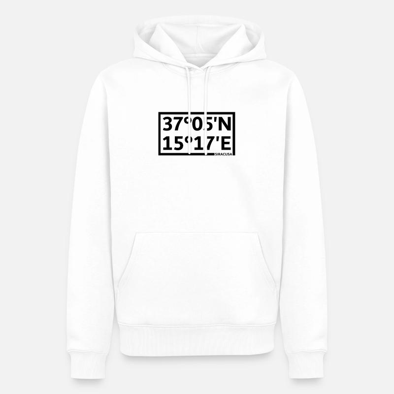 Coordonnées de Syracuse - Sweat à capuche Premium bio Homme - blanc