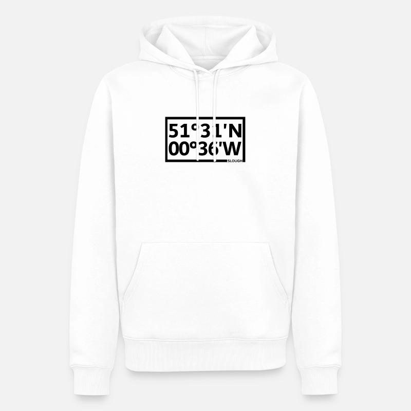 Coordonnées de Slough - Sweat à capuche Premium bio Homme - blanc