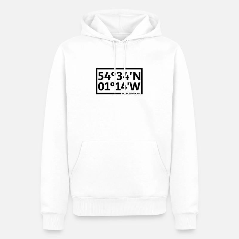 Coordonnées de Middlesbrough - Sweat à capuche Premium bio Homme - blanc