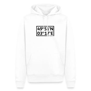 Saint-Quentin Koordinaten - Männer Premium Bio Hoodie - Weiß - Vorne - Nico (187cm)