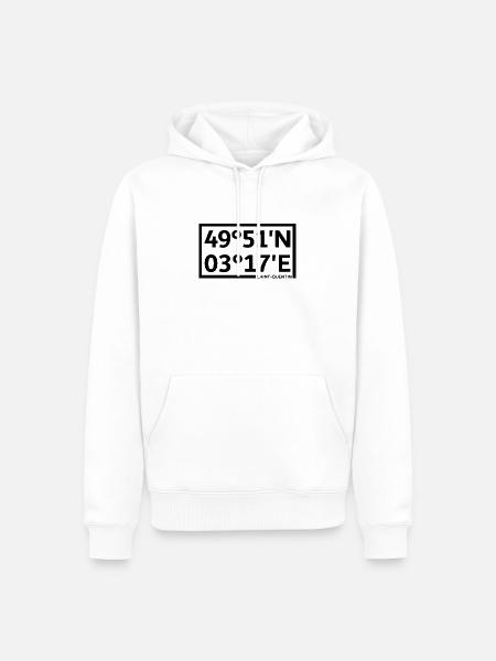 Saint-Quentin coordinates - Men’s Premium Organic Hoodie - white