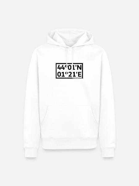 Coordonnées de Montauban - Sweat à capuche Premium bio Homme - blanc