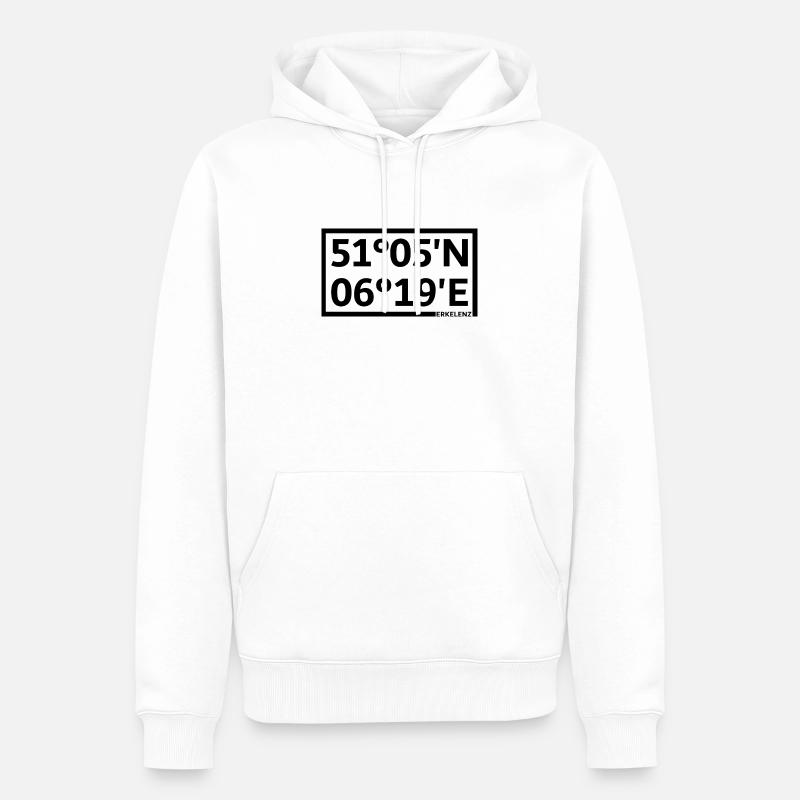 Coordonnées d’Erkelenz - Sweat à capuche Premium bio Homme - blanc