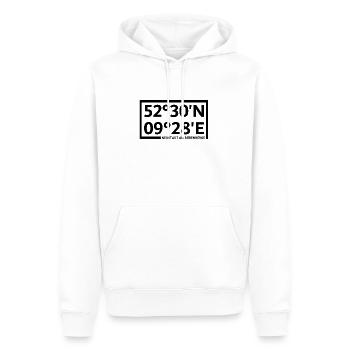 Coordonnées de Neustadt am Rübenberge - Sweat à capuche Premium bio Homme - blanc - Devant - Nico (187cm)