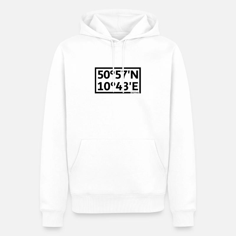 Coordonnées de Gotha - Sweat à capuche Premium bio Homme - blanc