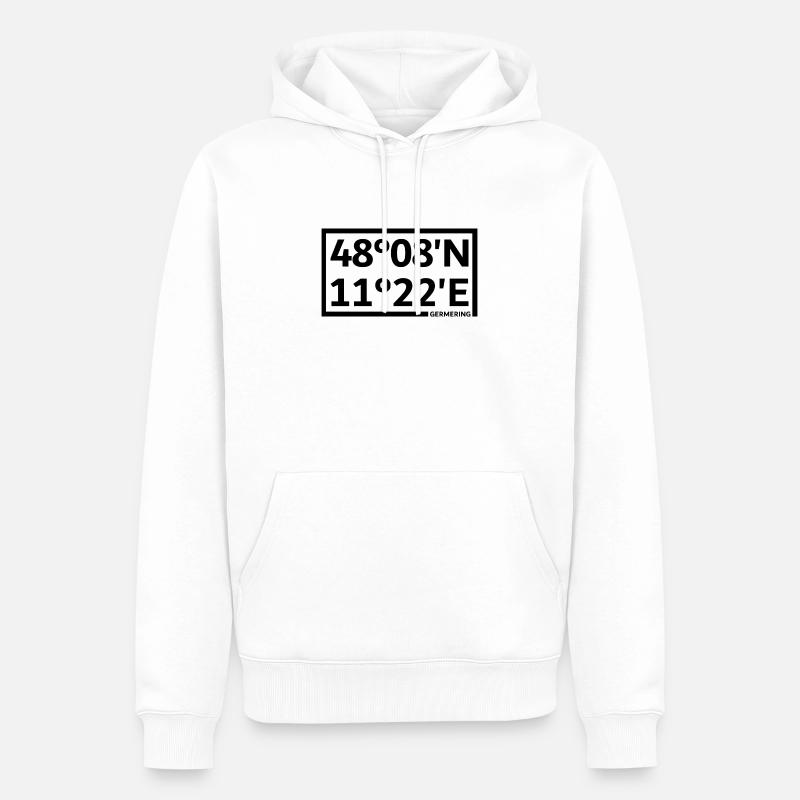 Germering coordinates - Men’s Premium Organic Hoodie - white