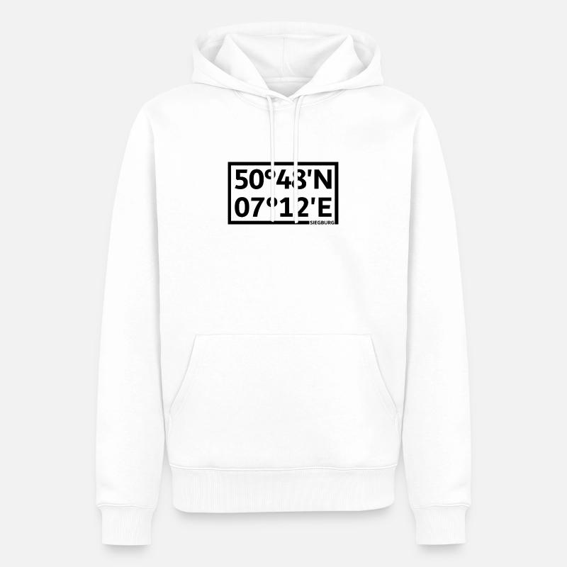 Coordonnées de Siegburg - Sweat à capuche Premium bio Homme - blanc