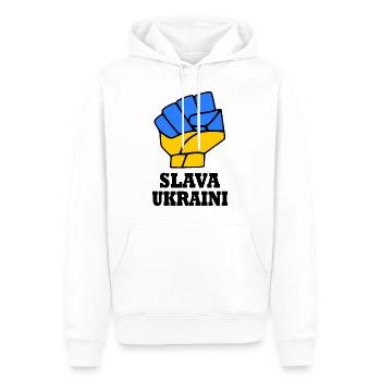 Slava ukraini - Männer Premium Bio Hoodie - Weiß - Vorne - Nico (187cm)