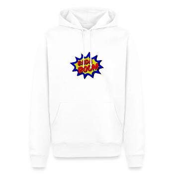 BADA BOOM Comic Speech Bubble - Men’s Premium Organic Hoodie - white - Front - Nico (187cm)