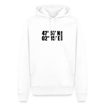 Argenteuil Koordinaten - Männer Premium Bio Hoodie - Weiß - Vorne - Nico (187cm)