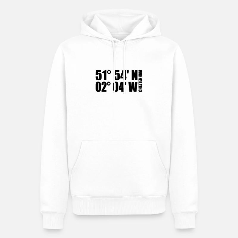 Coordonnées de Cheltenham - Sweat à capuche Premium bio Homme - blanc