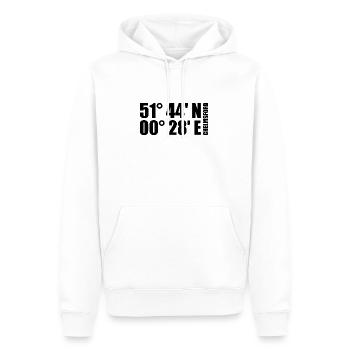 Chelmsford Koordinaten - Männer Premium Bio Hoodie - Weiß - Vorne - Nico (187cm)