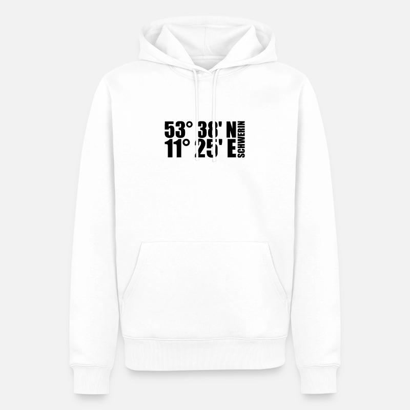 Coordonnées de Schwerin - Sweat à capuche Premium bio Homme - blanc