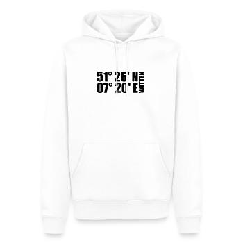 Witten Koordinaten - Männer Premium Bio Hoodie - Weiß - Vorne - Nico (187cm)