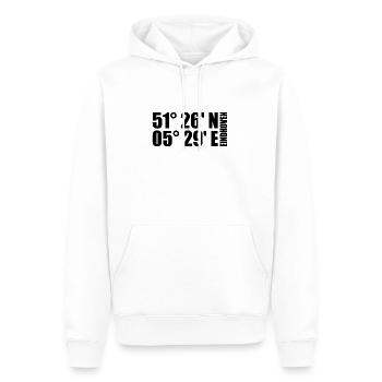Eindhoven Koordinaten - Männer Premium Bio Hoodie - Weiß - Vorne - Nico (187cm)