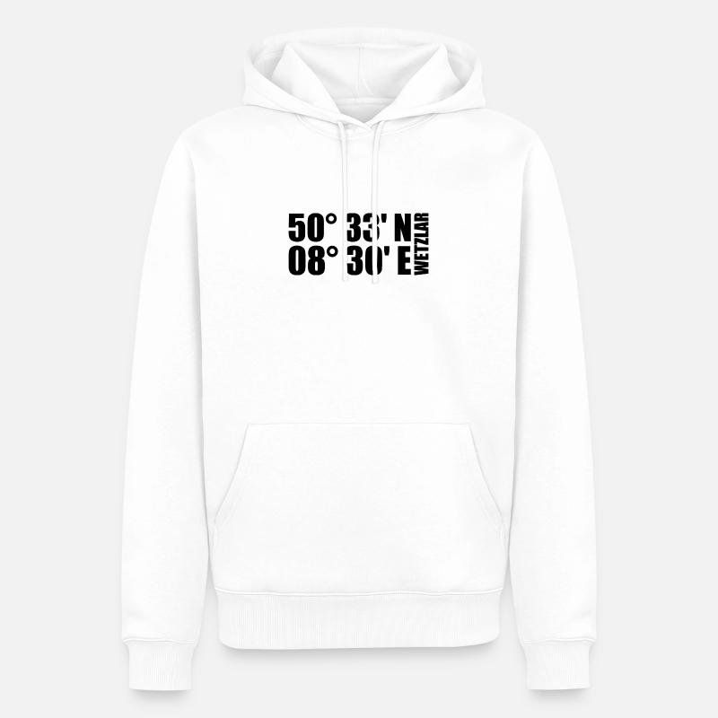 Coordonnées de Wetzlar - Sweat à capuche Premium bio Homme - blanc