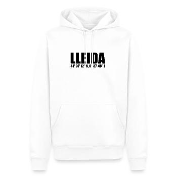 Coordonnées de Lleida - Sweat à capuche Premium bio Homme - blanc - Devant - Nico (187cm)