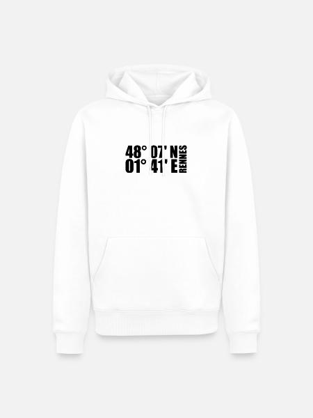 Rennes coordinates - Men’s Premium Organic Hoodie - white