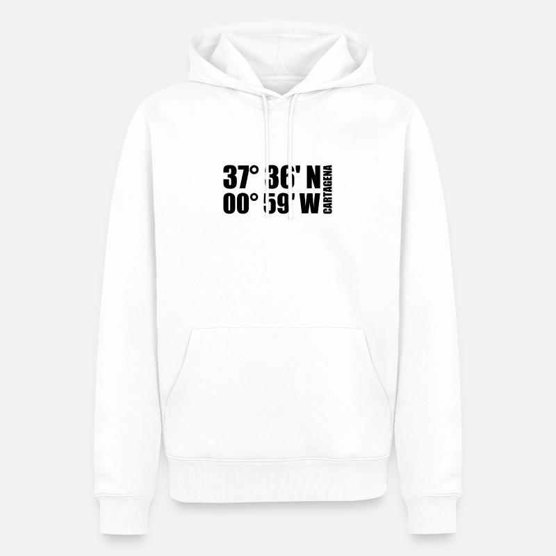 Coordonnées de Carthagène - Sweat à capuche Premium bio Homme - blanc