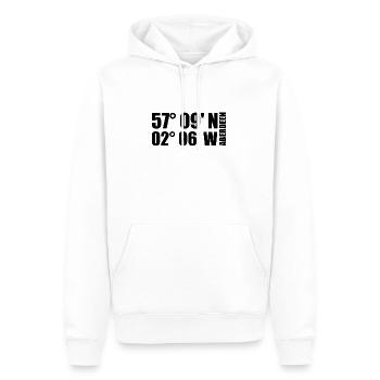 Aberdeen Koordinaten - Männer Premium Bio Hoodie - Weiß - Vorne - Nico (187cm)