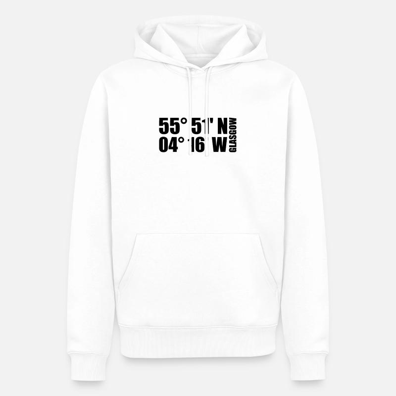 Coordonnées de Glasgow - Sweat à capuche Premium bio Homme - blanc