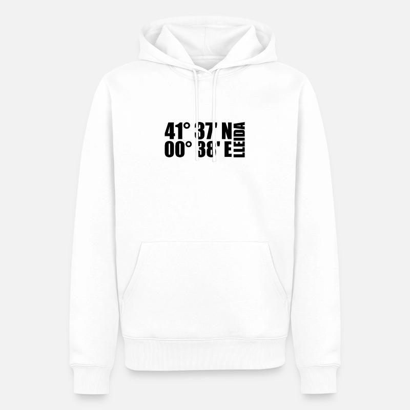 Coordonnées de Lleida - Sweat à capuche Premium bio Homme - blanc