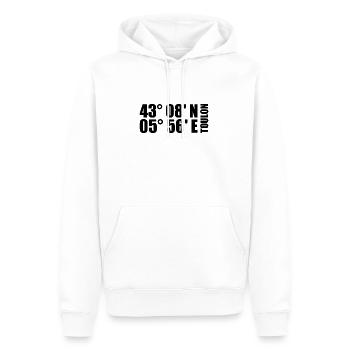 Coordonnées de Toulon - Sweat à capuche Premium bio Homme - blanc - Devant - Nico (187cm)