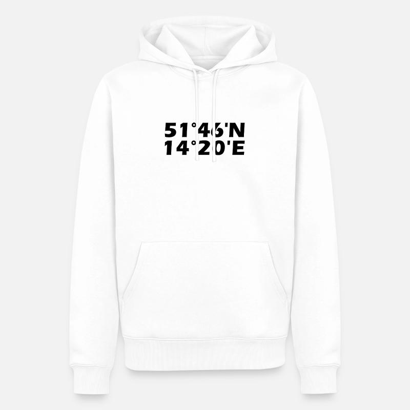 Coordonnées de Cottbus - Sweat à capuche Premium bio Homme - blanc