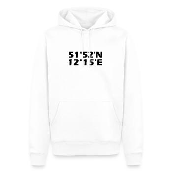 Dessau-Roßlau Koordinaten - Männer Premium Bio Hoodie - Weiß - Vorne - Nico (187cm)