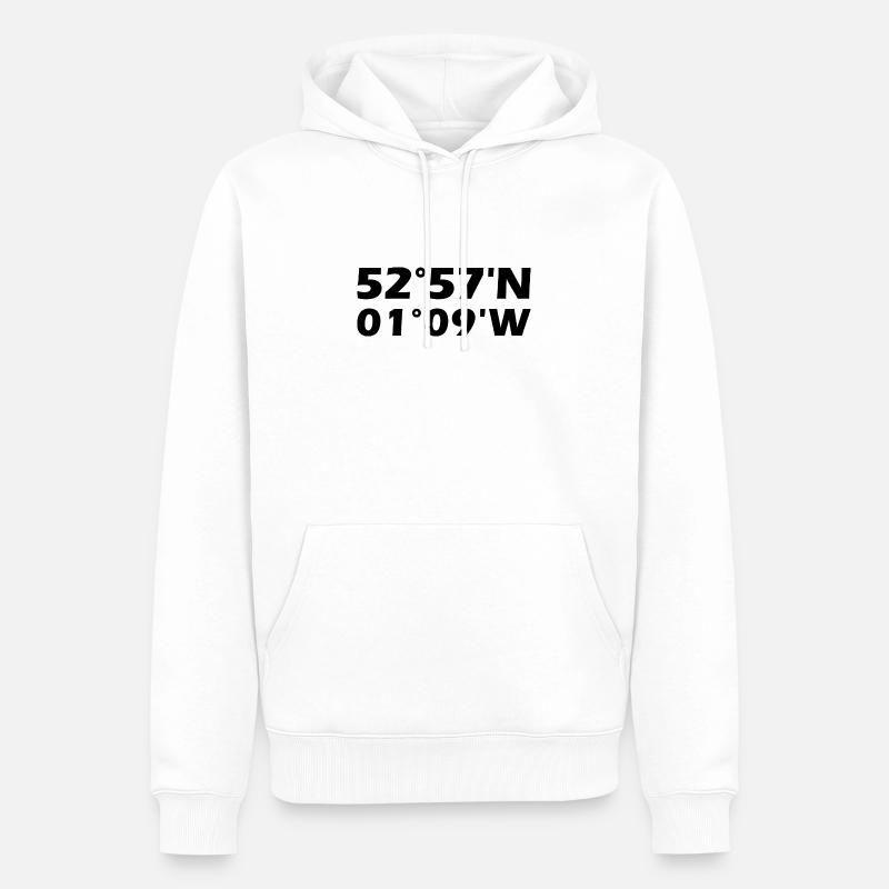Coordonnées de Nottingham - Sweat à capuche Premium bio Homme - blanc