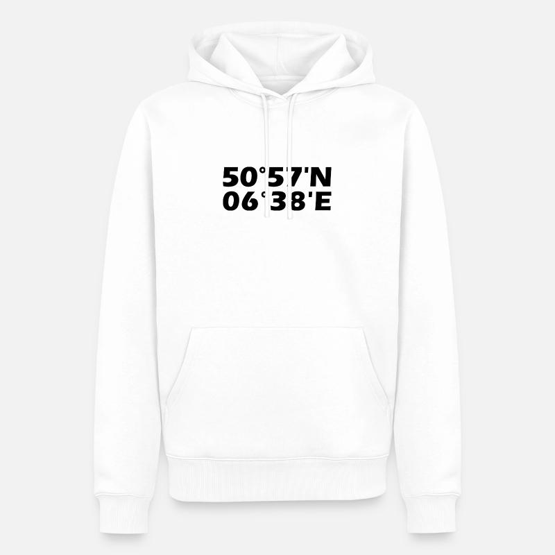 Coordonnées de Bergheim - Sweat à capuche Premium bio Homme - blanc