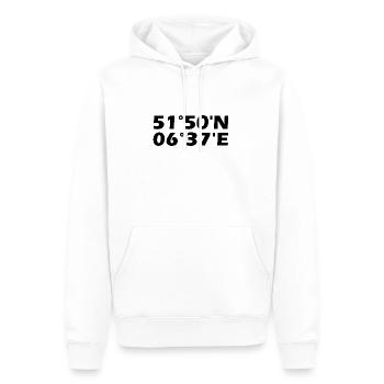 Bocholt Koordinaten - Männer Premium Bio Hoodie - Weiß - Vorne - Nico (187cm)