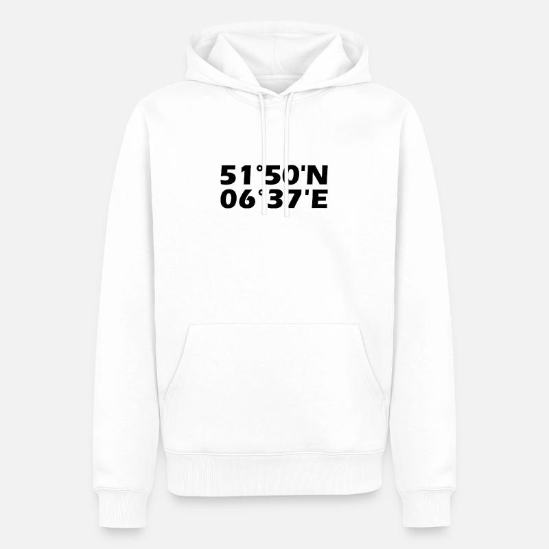 Coordonnées bocholt - Sweat à capuche Premium bio Homme - blanc