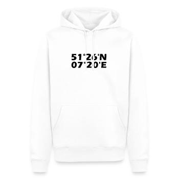 Witten Koordinaten - Männer Premium Bio Hoodie - Weiß - Vorne - Nico (187cm)
