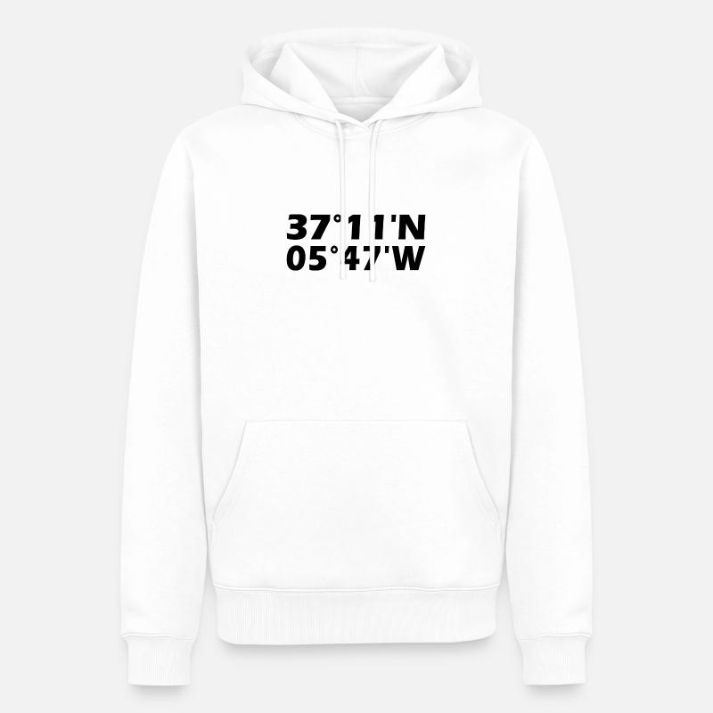 Coordonnées d’Utrera - Sweat à capuche Premium bio Homme - blanc