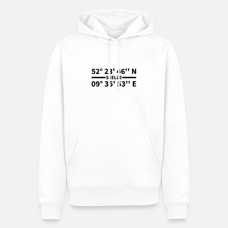 Coordonnées de Seelze - Sweat à capuche Premium bio Homme - blanc
