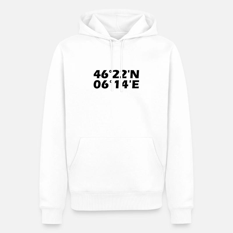 Coordonnées Nyon - Sweat à capuche Premium bio Homme - blanc