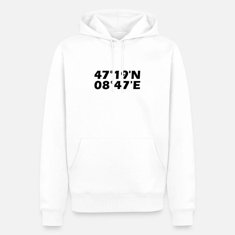 Coordonnées de Wetzikon - Sweat à capuche Premium bio Homme - blanc