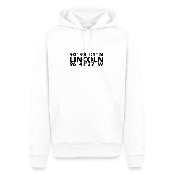 Lincoln Koordinaten - Männer Premium Bio Hoodie - Weiß - Vorne - Nico (187cm)