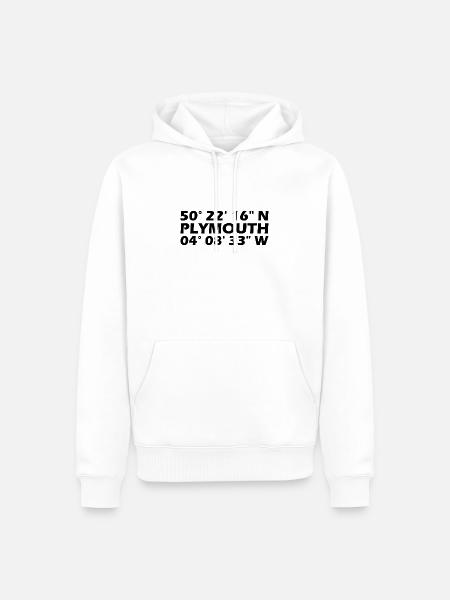 Coordonnées de Plymouth - Sweat à capuche Premium bio Homme - blanc