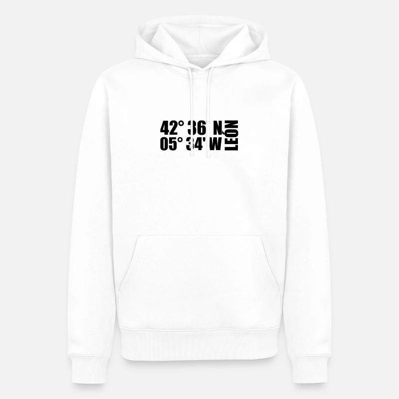 Coordonnées de León - Sweat à capuche Premium bio Homme - blanc