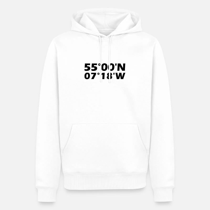 Coordonnées de Derry - Sweat à capuche Premium bio Homme - blanc