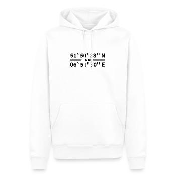 Borken Koordinaten - Männer Premium Bio Hoodie - Weiß - Vorne - Nico (187cm)